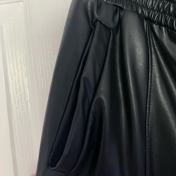 Open Edit black drawstring faux leather pants, size M! - Picture 4 of 5